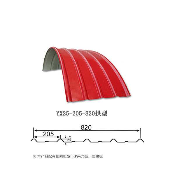 YX25-205-820拱形彩钢板